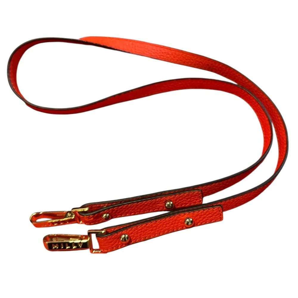 Milly Coral Leather Shoulder Bag with Crossbody Strap